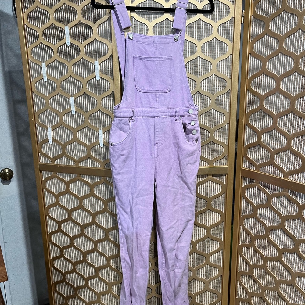 Boo hoo lavender Jean overalls